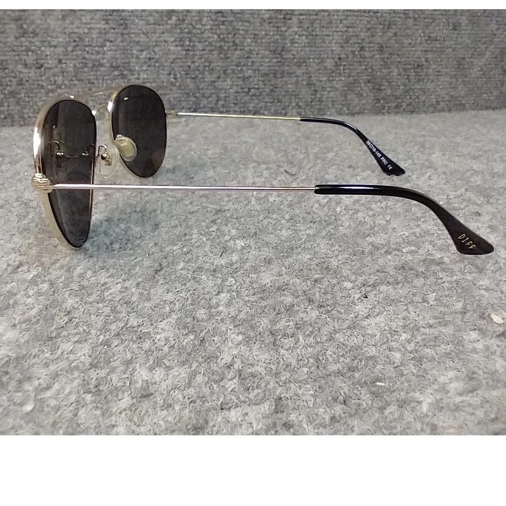 DIFF Eyewear Cruz Aviator Sunglasses Gold Grey GD-GR 186 58-16-145 With Case